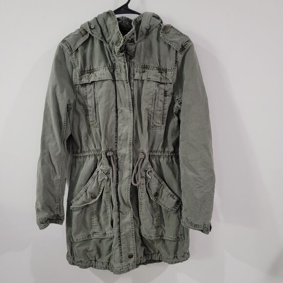 American Eagle Outfitters Jackets & Blazers - Y2K American Eagle Womens Jacket Size Xs Green Military Hooded